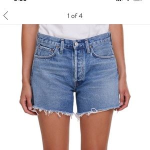 AGOLDE Parker Distressed Denim Shorts (Skywave)